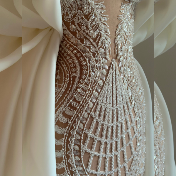 Cape Wedding Dress - Mermaid Elegance